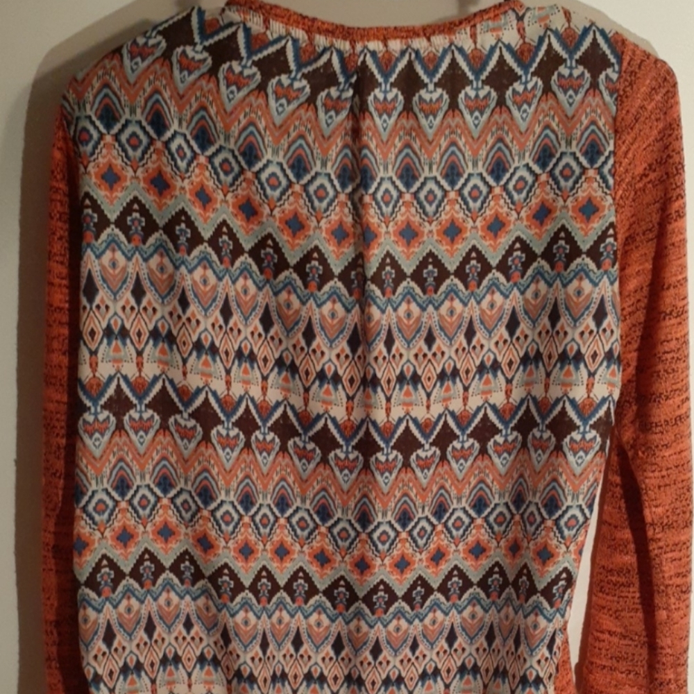 Jolt size S orange pattern sweater - Picture 3 of 3